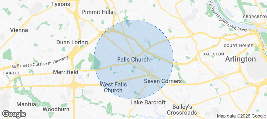 Falls Church City Airbnb map